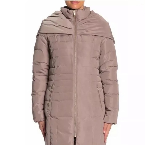 COLE Haan Down Puffer Jacket Coat XS Zip Front Hooded - Picture 4 of 11